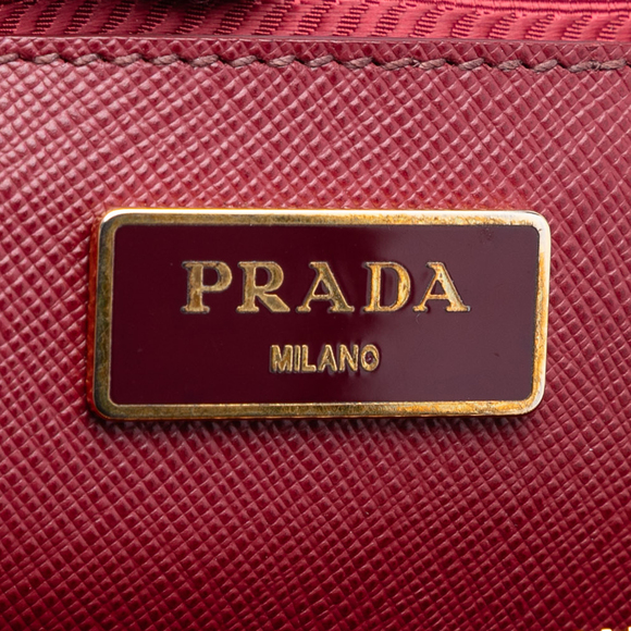 Pre-Loved Prada Saffiano Lux Galleria Double Zip Front Pocket Satchel